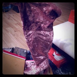 Pink velour boots